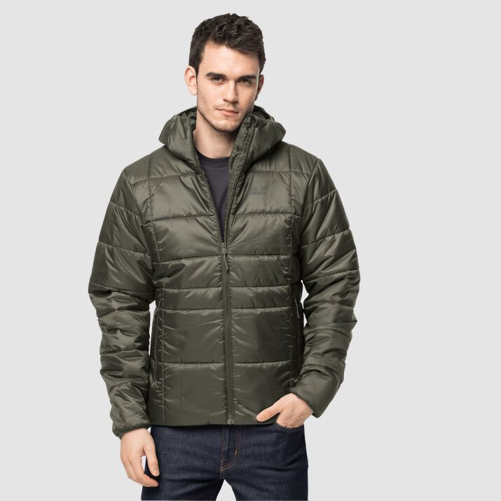 Chamarra Cortavientos Jack Wolfskin Argon Thermic Hombre Verdes Oscuro Mexico-8327651